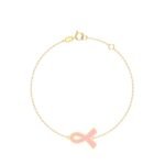 18K Gold Breast Cancer Awareness Ribbon Bracelet
