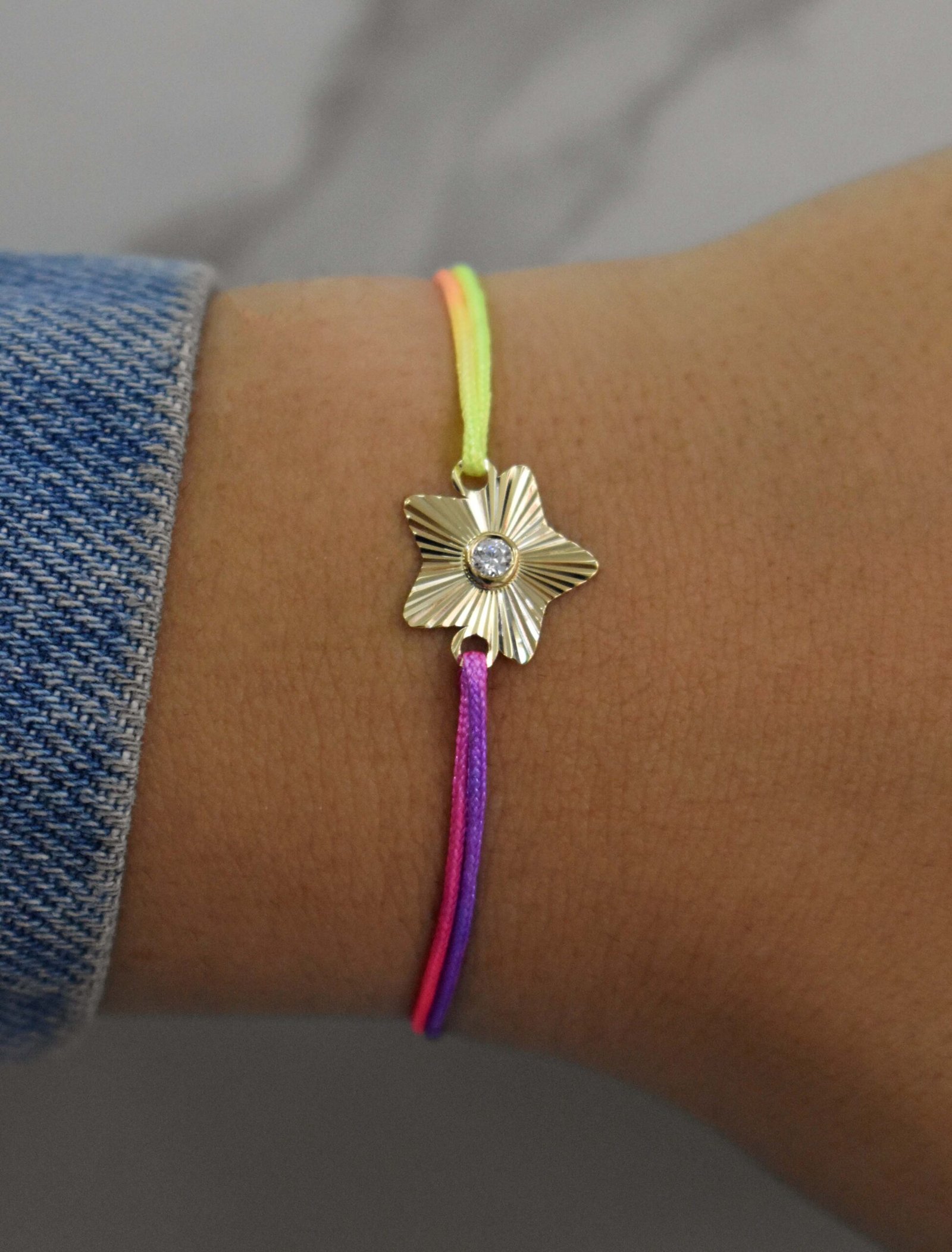 18K Gold Fluted Star Cord Bracelet - Garo Boyadjian Jewelry