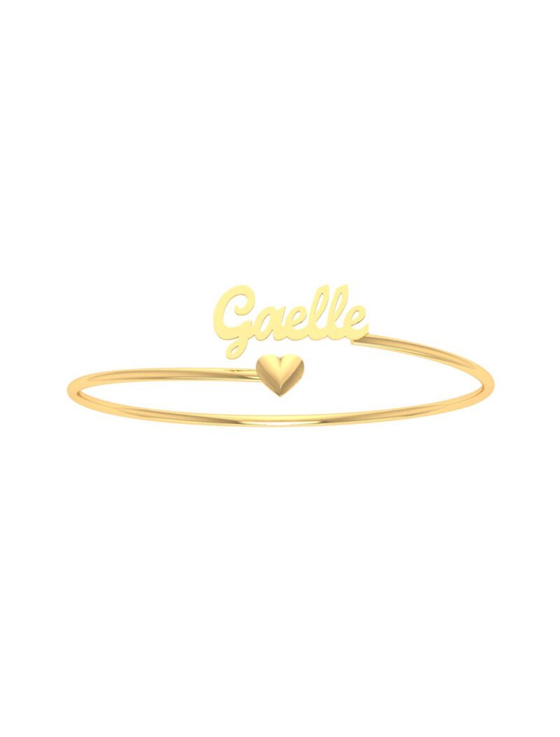 18K Gold Custom Name Bangle Flex Bracelet