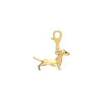 18K Gold Dachshund Sausage Dog Charm