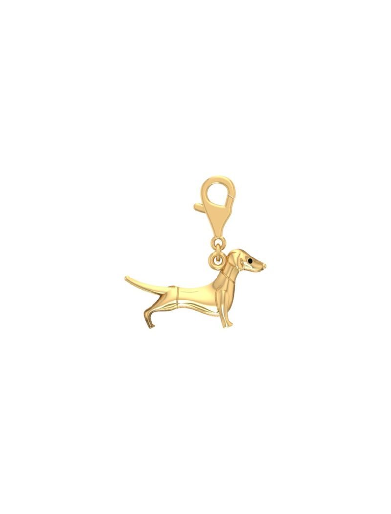18K Gold Dachshund Sausage Dog Charm