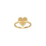 18K Gold Fluted Heart Ring
