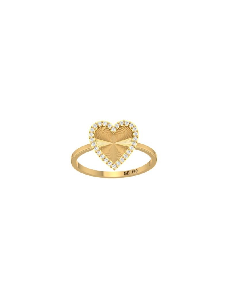 18K Gold Fluted Heart Ring