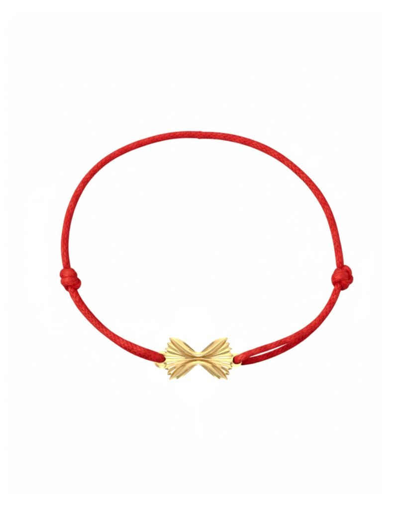 18K Gold Farfalle Pasta Cord Bracelet