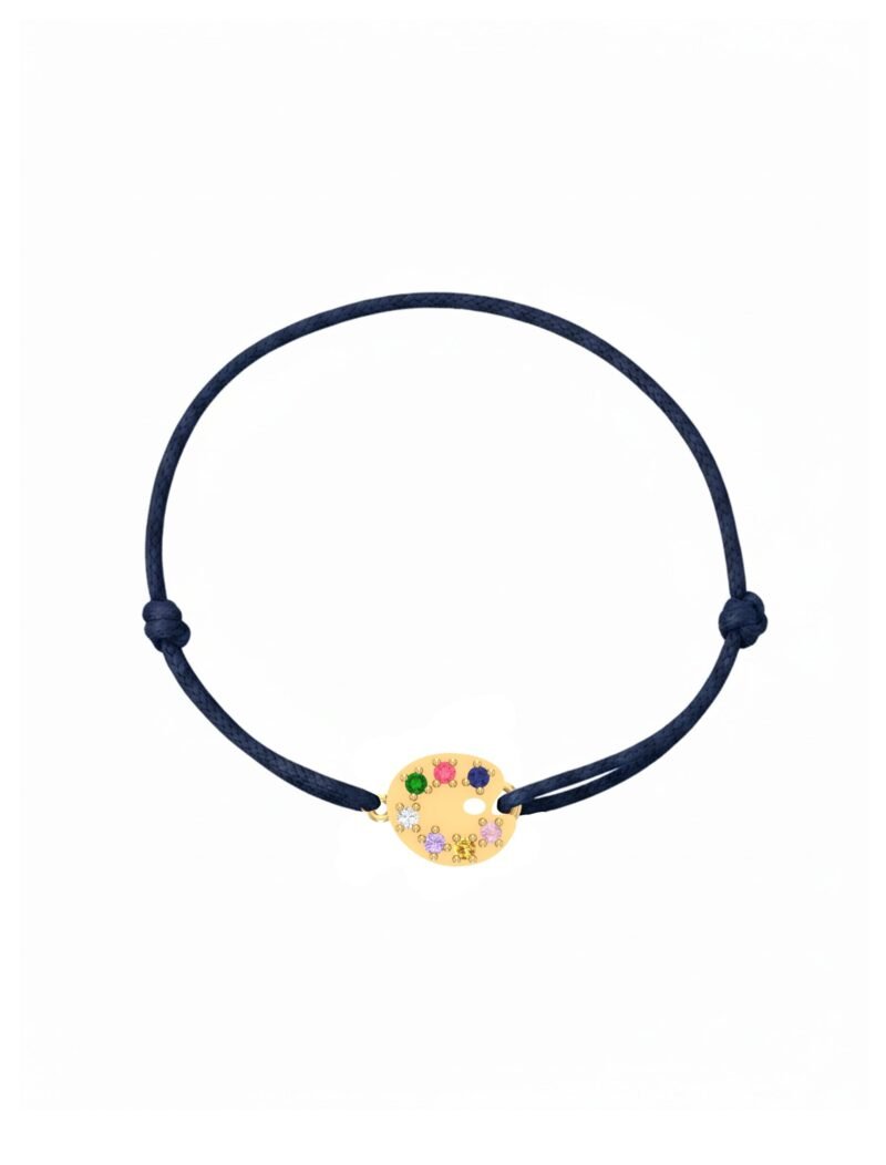 18K Gold Paint Palette Cord Bracelet