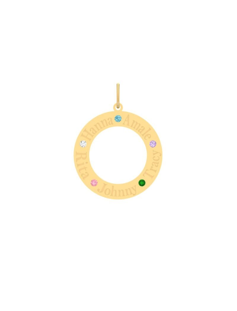 18K Gold Customized Open Circle Pendant