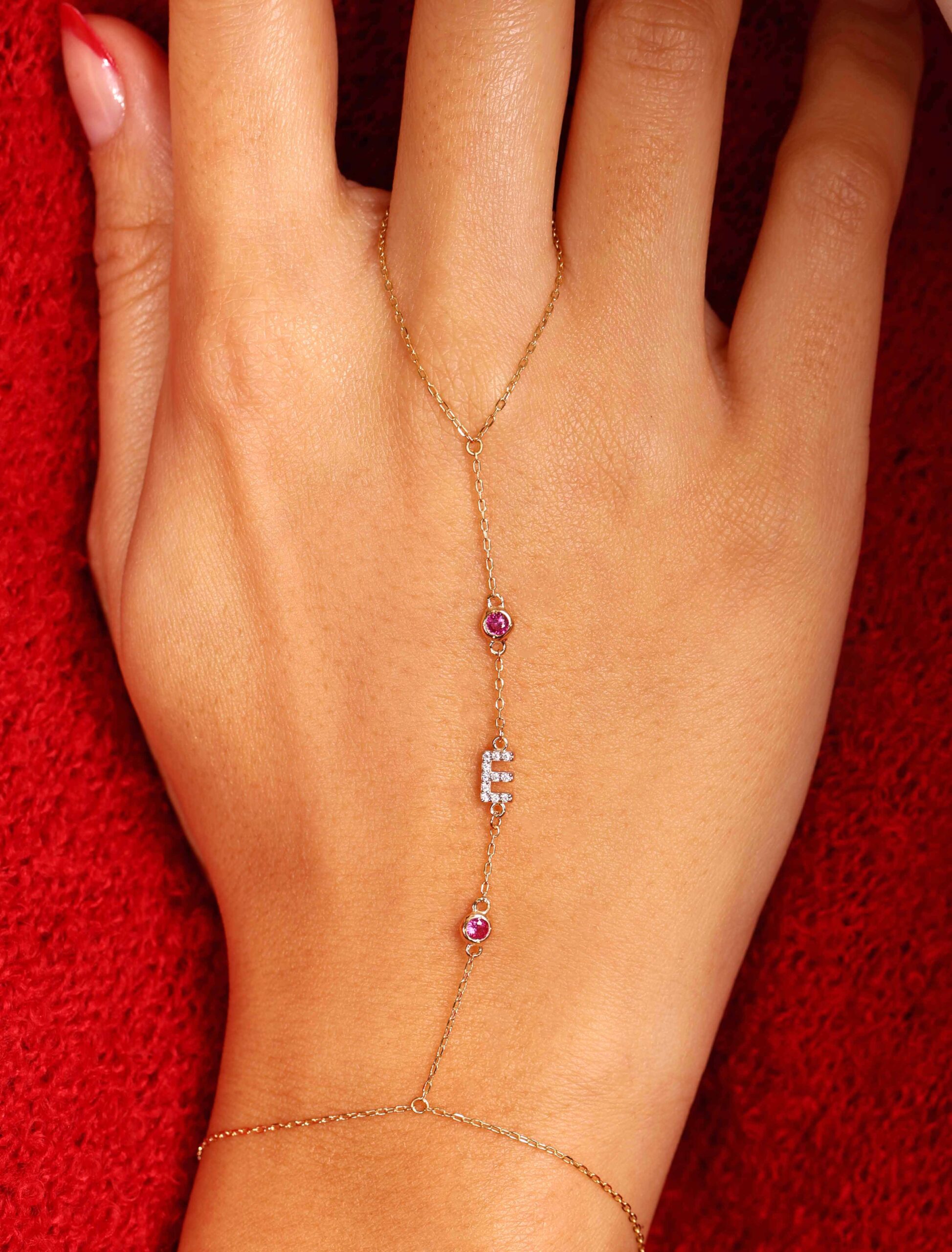 18K Customized Initial Hand Chain. Garo Boyadjian Jewelry