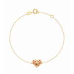18K Gold Scattered Sparkle Heart Bracelet