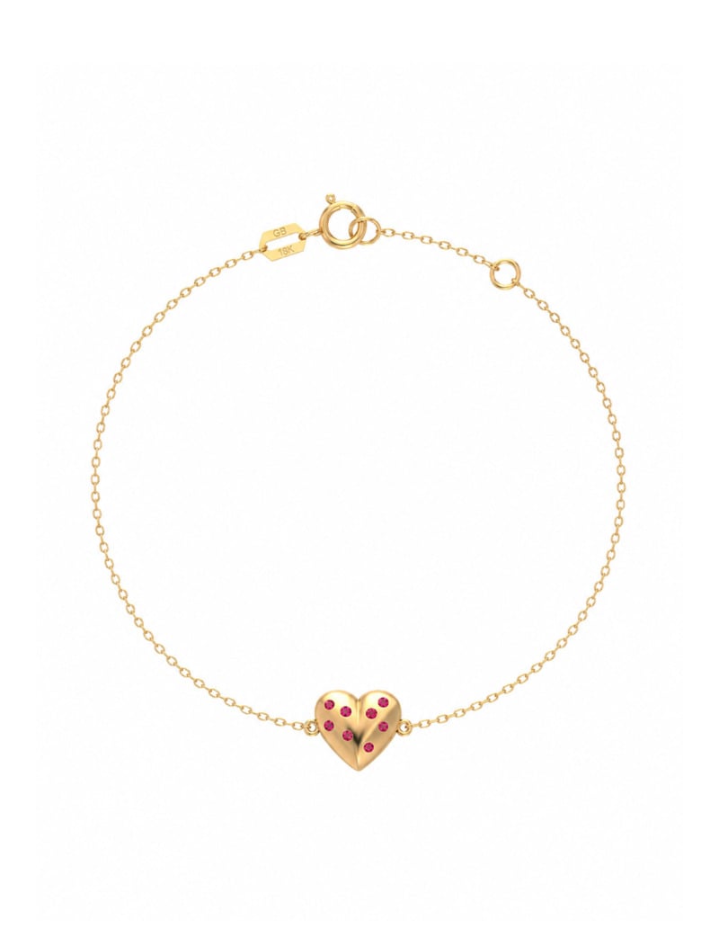 18K Gold Scattered Sparkle Heart Bracelet
