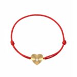 18K Gold Fluted Heart Cord Bracelet