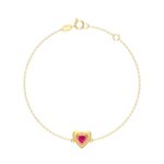 18K Gold Modern Heart Bracelet