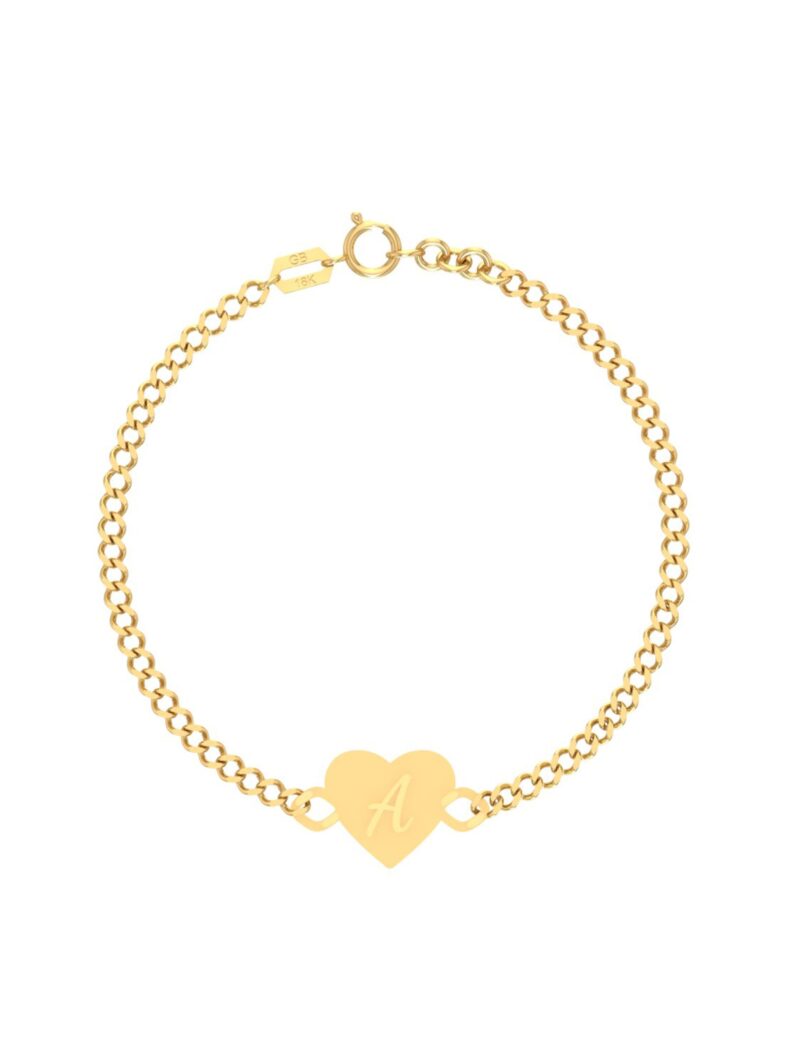 18K Gold Customized Sweetheart Cuban Link Bracelet