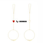 18K Gold Double Sided Enamel Heart Hand Chain