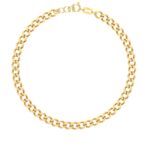 18K Gold Plain Cuban Link Men Bracelet