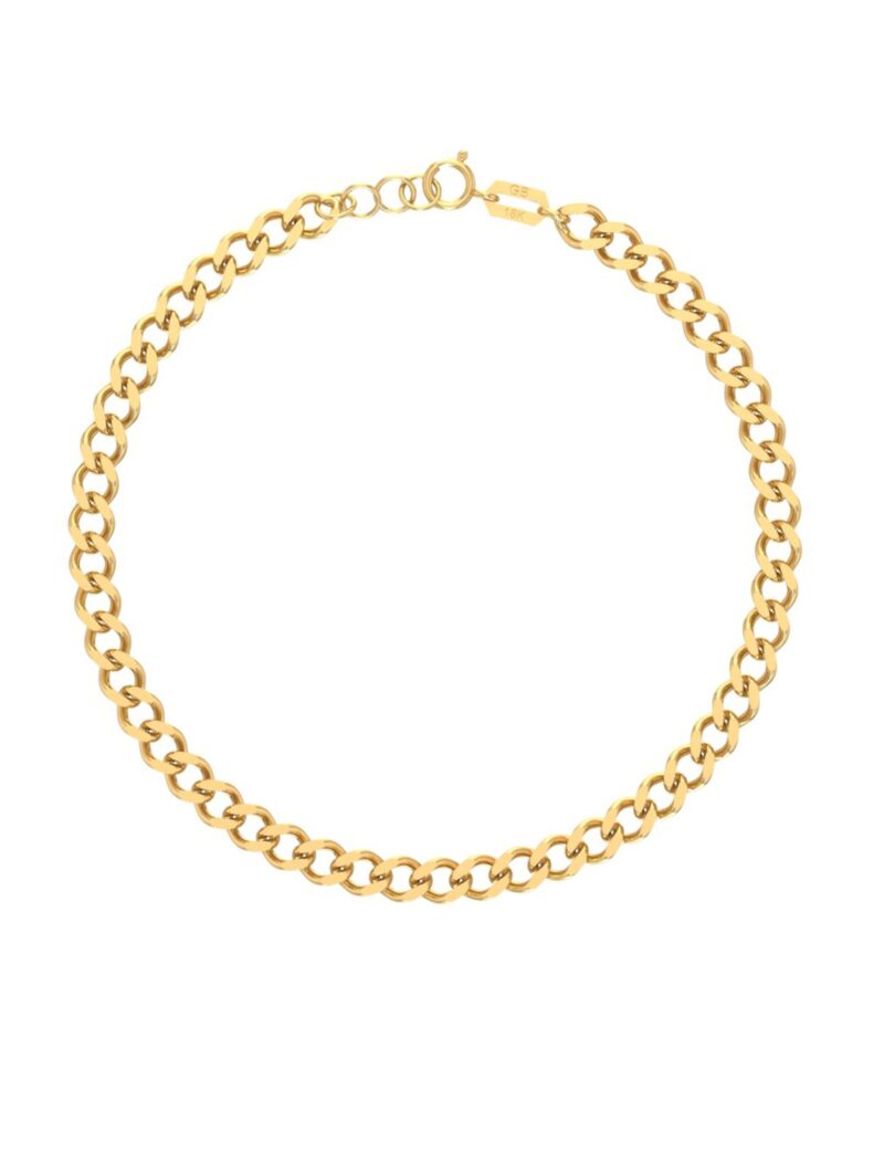 18K Gold Plain Cuban Link Men Bracelet