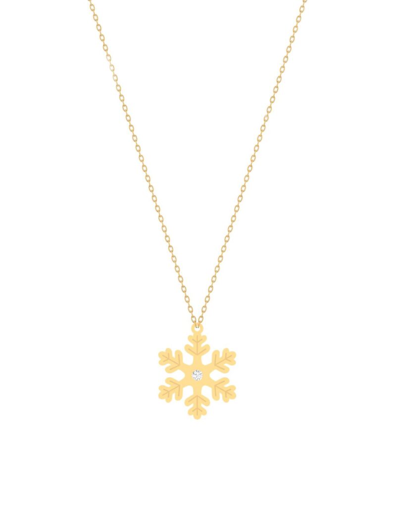 18K Gold Snowflake Necklace