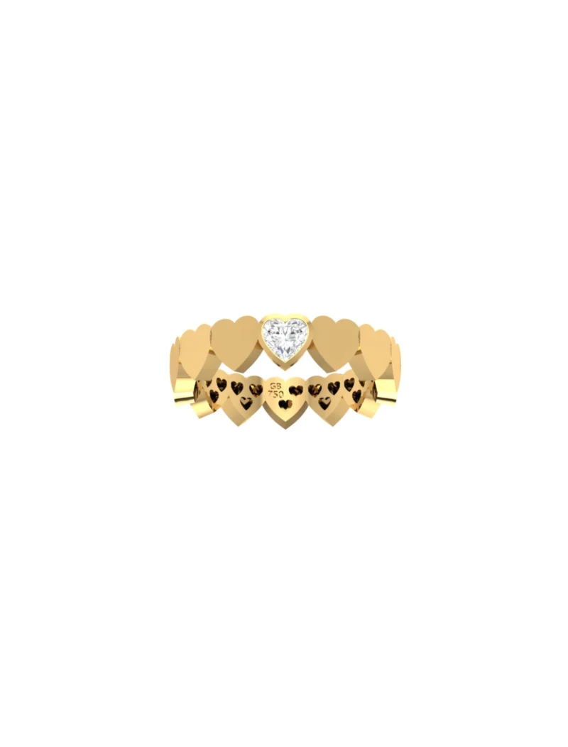 18K Gold Heart Eternity Ring