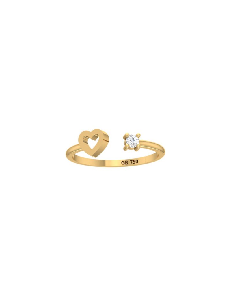 18K Gold Infinite Sparkle & Heart Ring