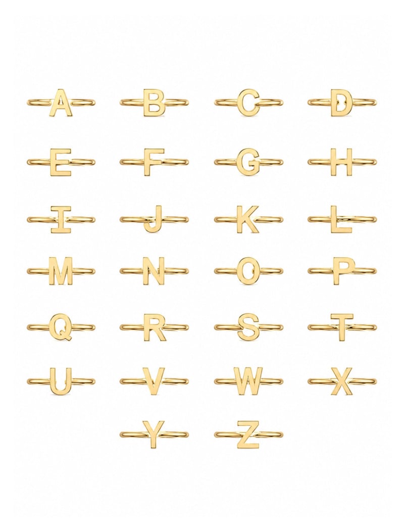 18K Gold Customized Initial Ring