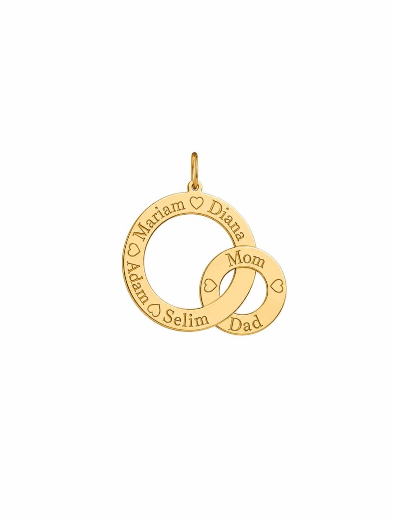 18K Gold Eternal Family Customized Pendant/Necklace