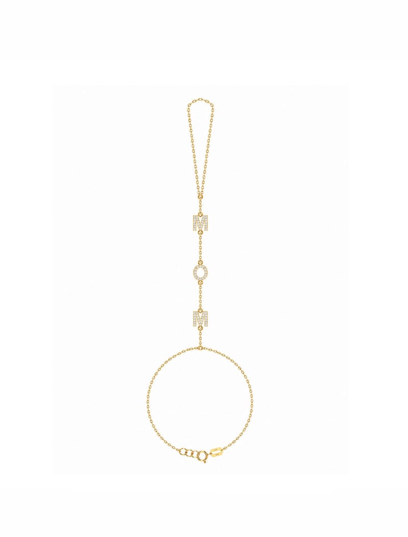18K Gold Mom Hand Chain