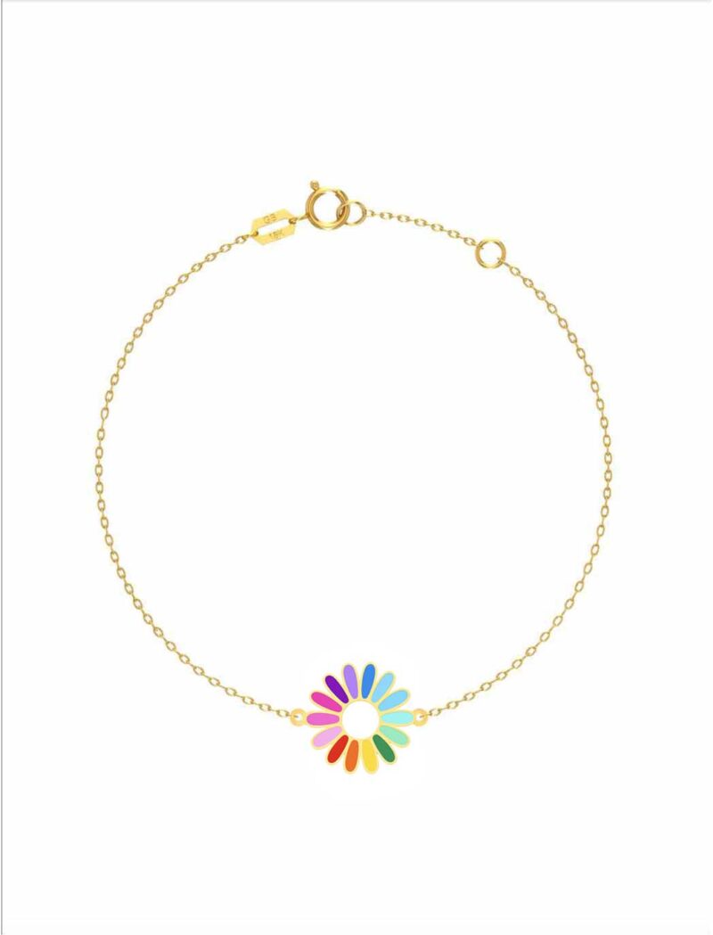 18K Gold Petals of Joy Daisy Bracelet