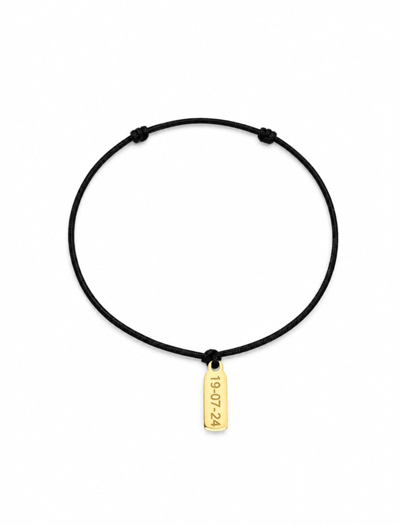 18K Gold Tag Cord Bracelet