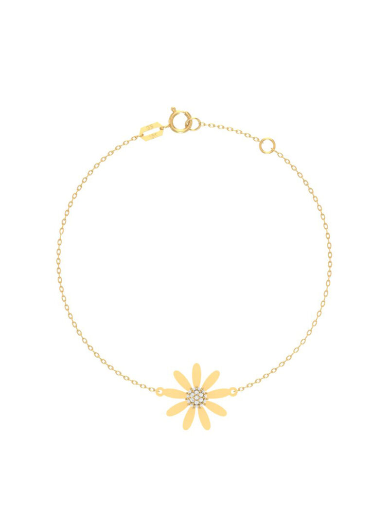 18K Gold Blooming Daisy Bracelet