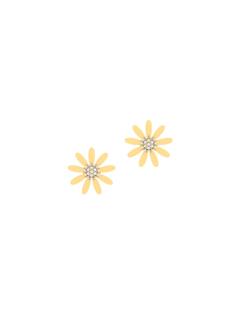 18K Gold Blooming Daisy Earrings