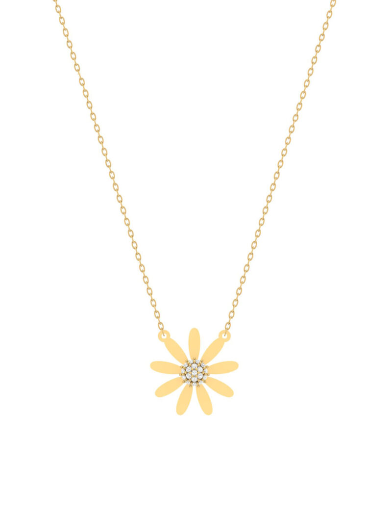 18K Gold Blooming Daisy Necklace