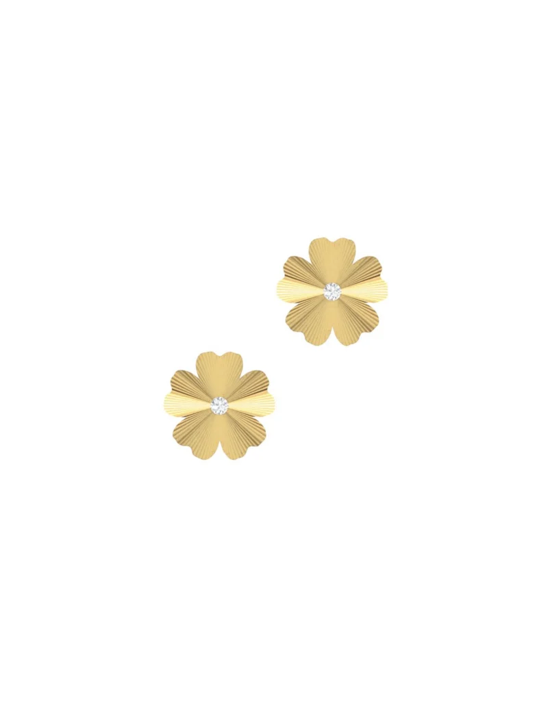 18K Gold Fluted Bloom Earrings