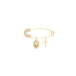 18K Gold Miraculous Icon Newborn Safety Pin