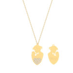 18K Gold Mom & Baby Silhouette Customized Necklace