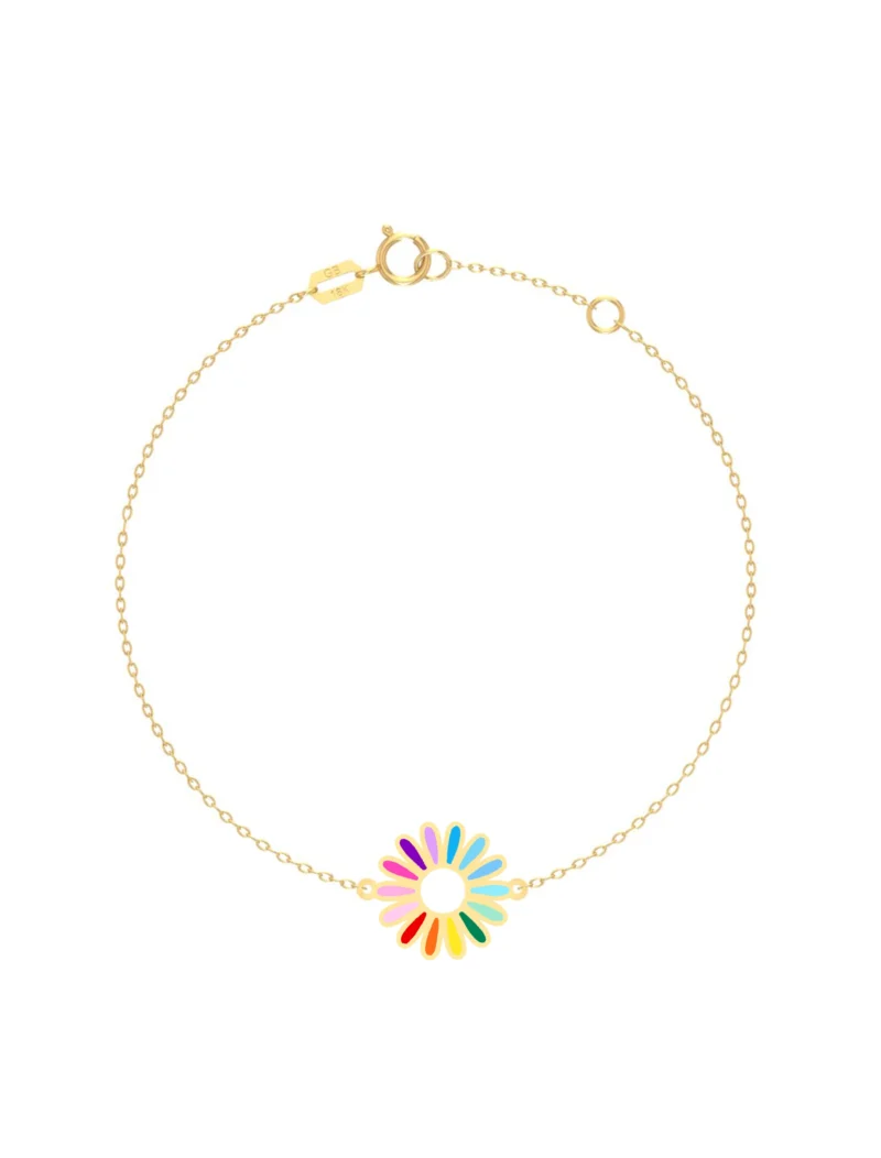 18K Gold Petals of Joy Daisy Bracelet