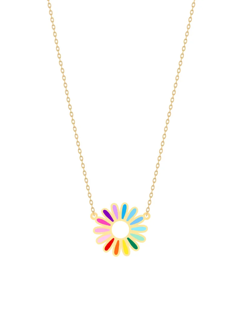 18K Gold Petals of Joy Daisy Necklace
