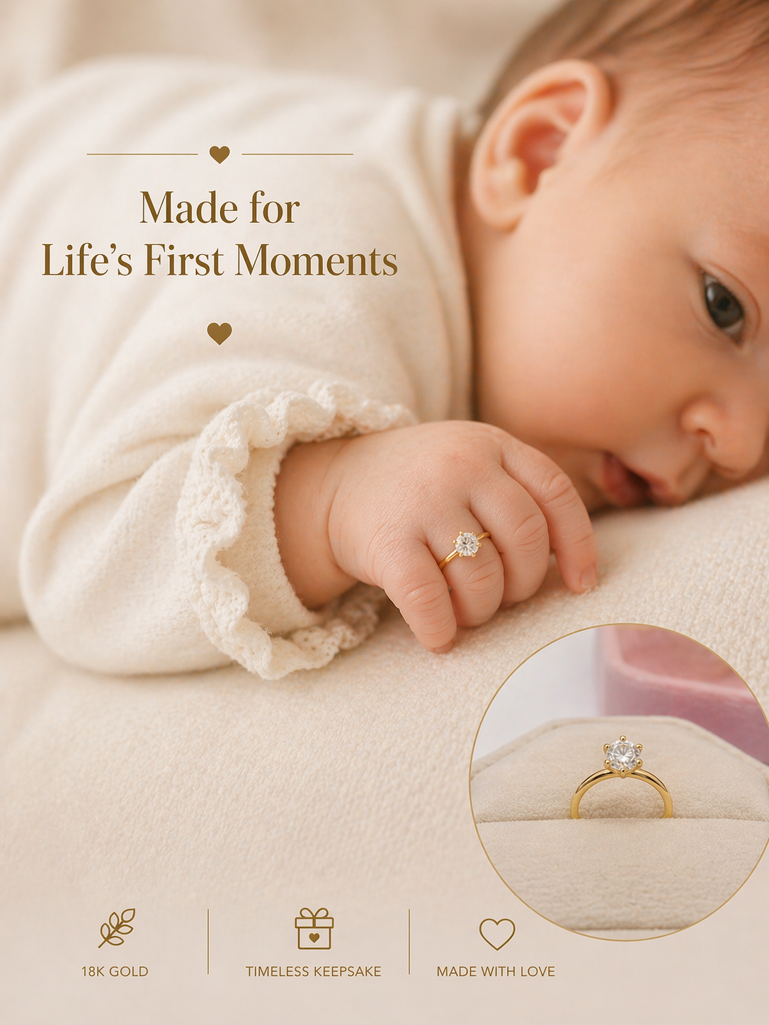 18k Gold Certified Lab Grown Solitaire Newborn Ring - Garo Boyadjian jewelry