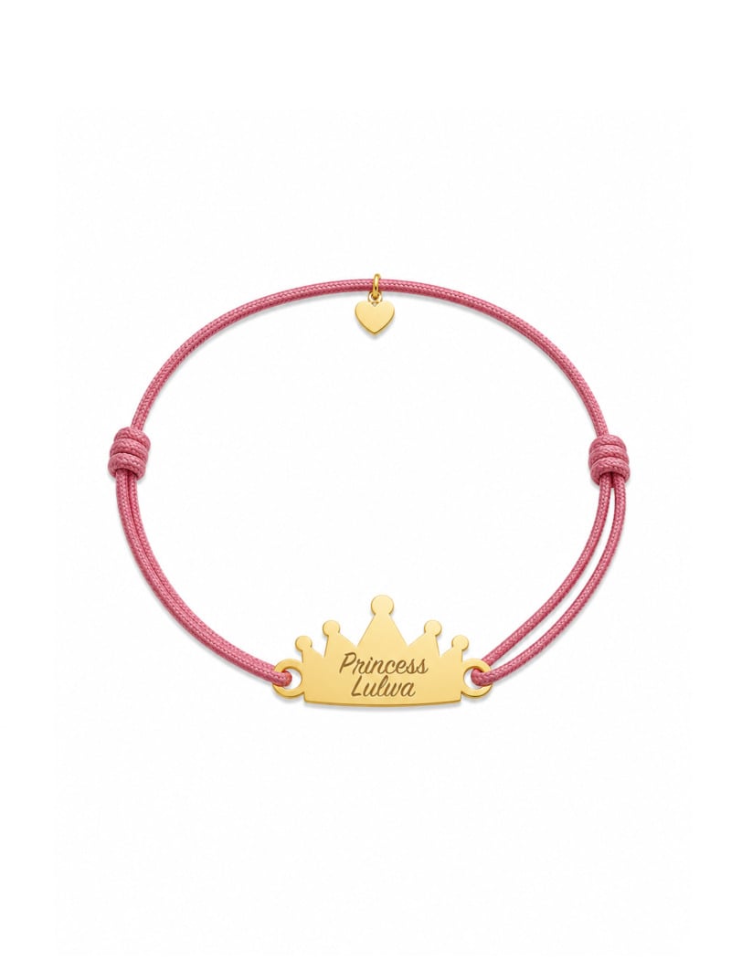 18k Gold Customized Princess Cord Bracelet