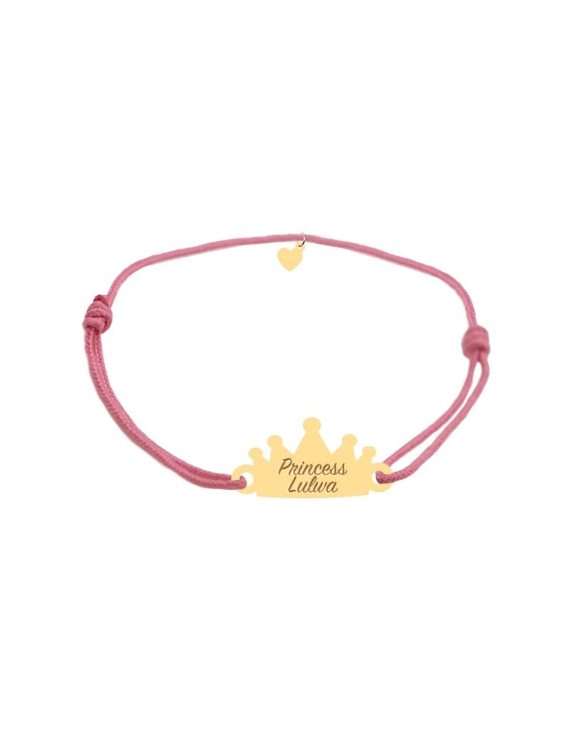 18k Gold Customized Princess Cord Bracelet