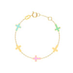 18K Gold Endless Cross Signs Newborn Bracelet