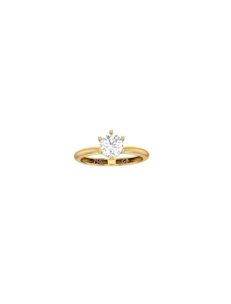 18k Gold Certified Lab Grown Solitaire Newborn Ring