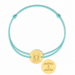 18K Gold Virgin Mary Cord Bracelet