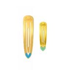 18K Gold Edgy Enamel Heart Customized Hair Clip