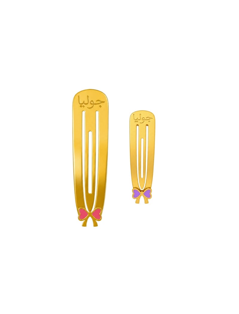 18K Gold Princess Bow Customized Hair Clip