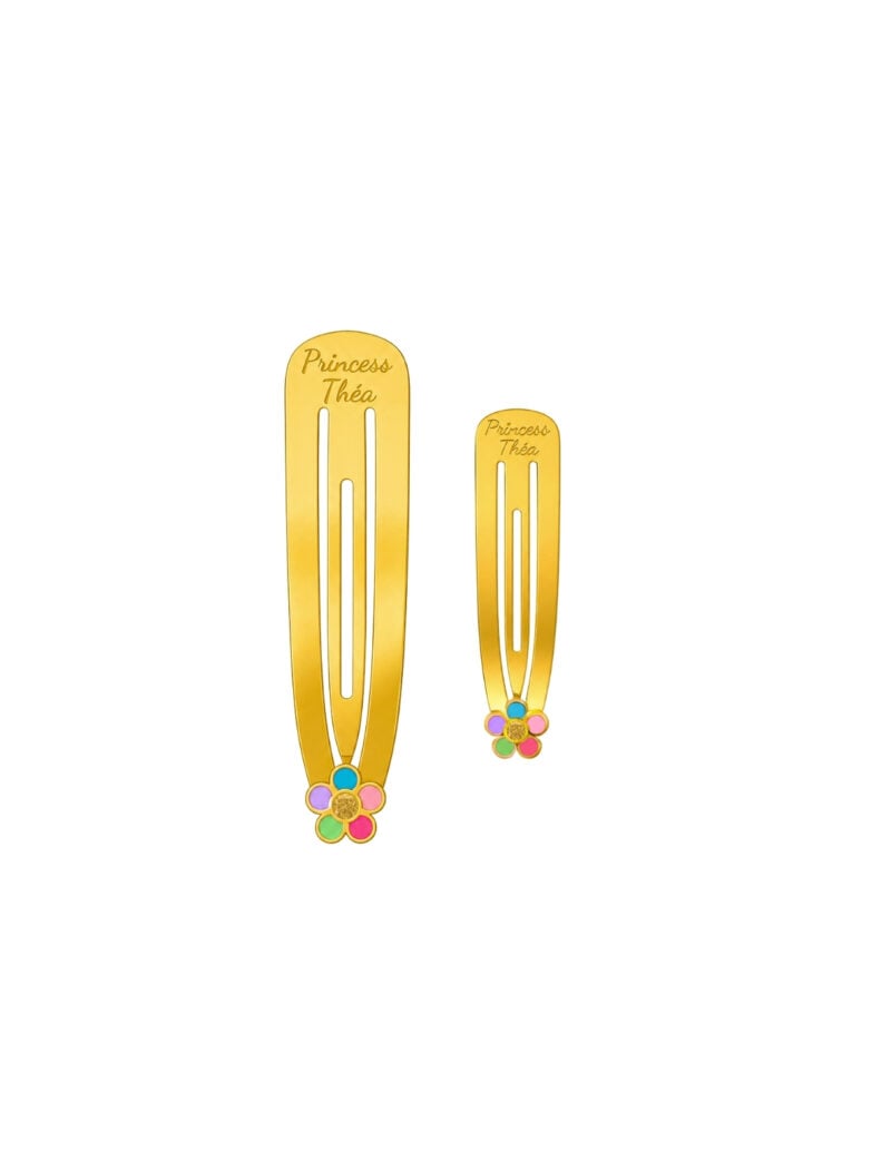 18K Gold Colorful Petals Customized Hair Clip