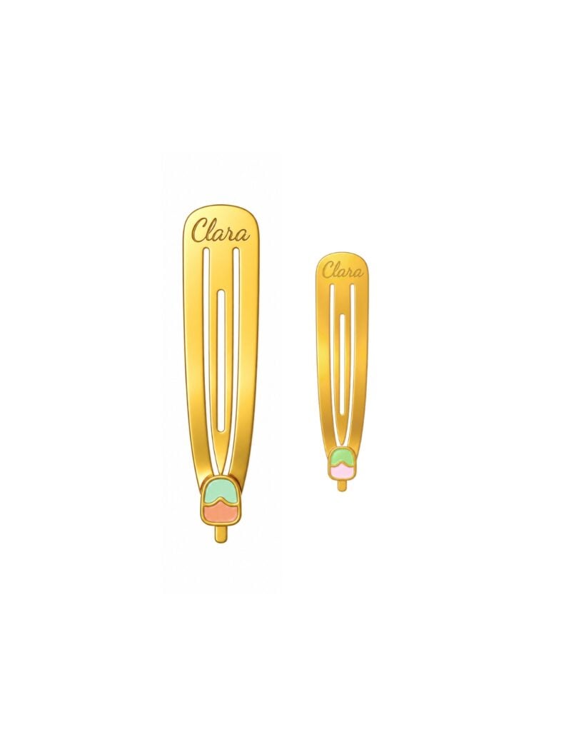 18K Gold Yummy Ice Cream Customized Hair Clip
