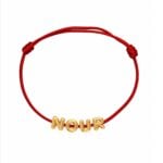 18K Gold Balloon Letters Cord Bracelet
