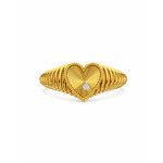 18K Gold Éclat Fluted Heart Ring