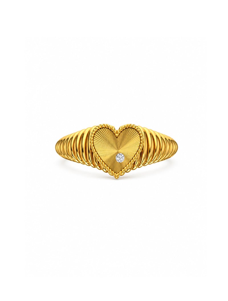 18K Gold Éclat Fluted Heart Ring