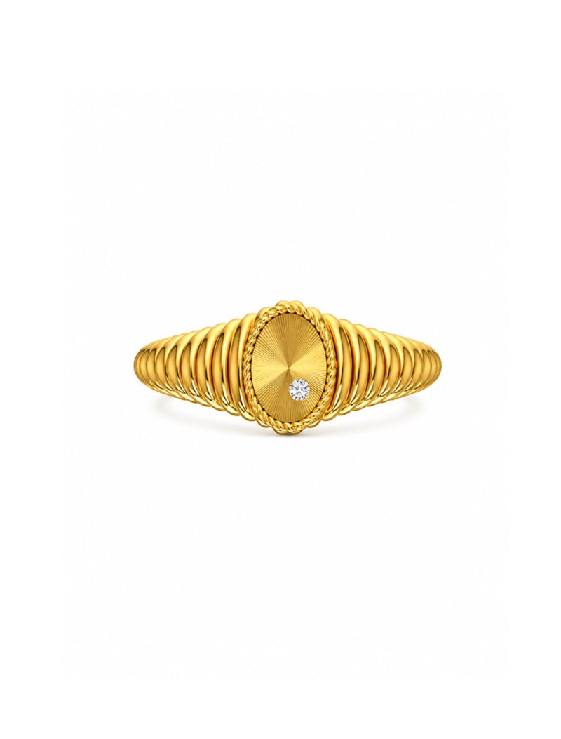 18K Gold Éclat Fluted Oval Ring