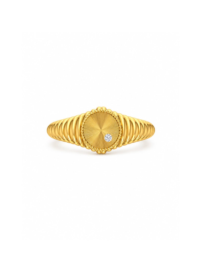 18K Gold Éclat Fluted Round Ring